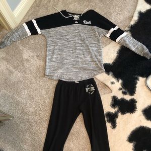 VS Pink 2 piece sweatsuit